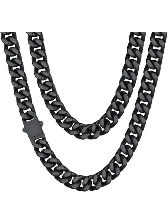 Stylish Cuban Link Chain Necklace for Men - Stainless Steel, Waterproof
