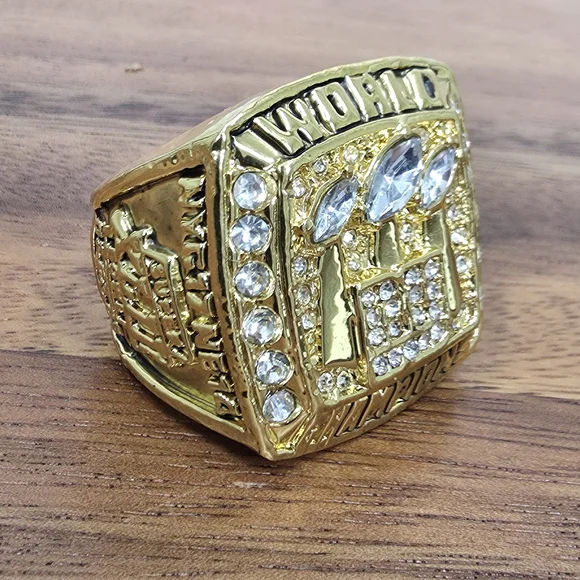 New York Giants Championship Ring Sz 11‎ Superbowl 07 - 08 Gold Strahan