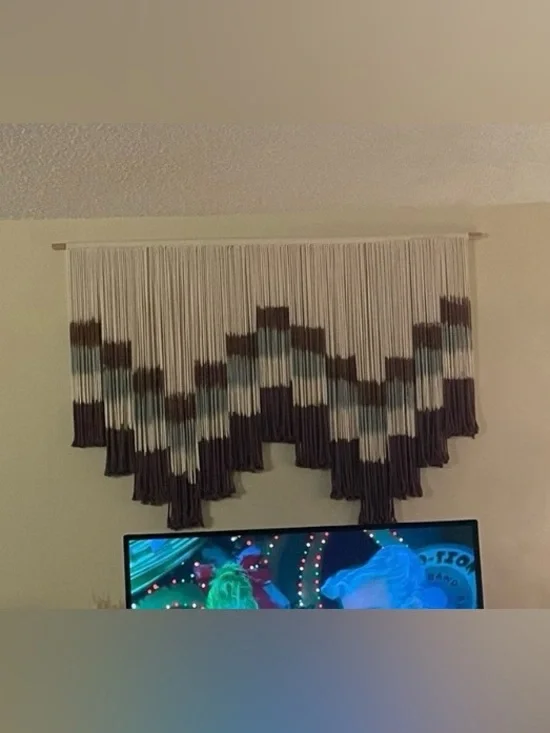 Macrame Wall Hanging Large Tie-Dye Geometric Fiber Wall Art Decor 57