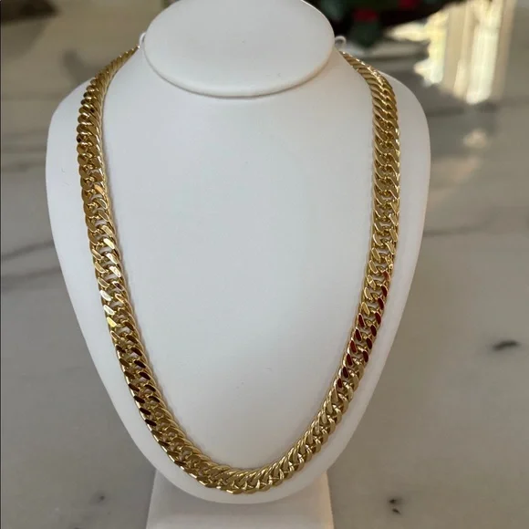 NEW  22” Miami Cuban link chain in 14k Gold over stainless steel #60