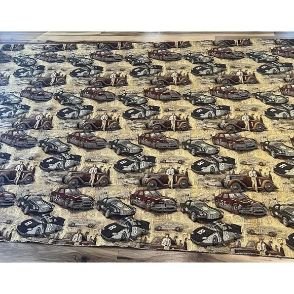 Vintage Racing Car Tapestry Upholstery Fabric 87