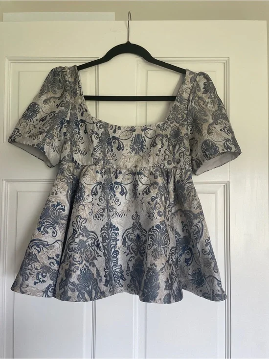 Free People Eloise Jacquard Blouse