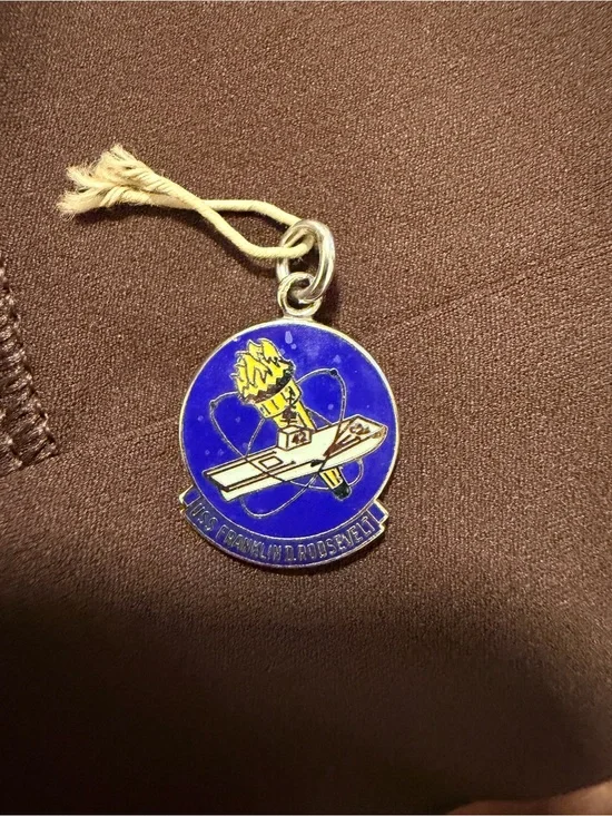 Blue Enamel USS Franklin D. Roosevelt Military Charm Pendant
