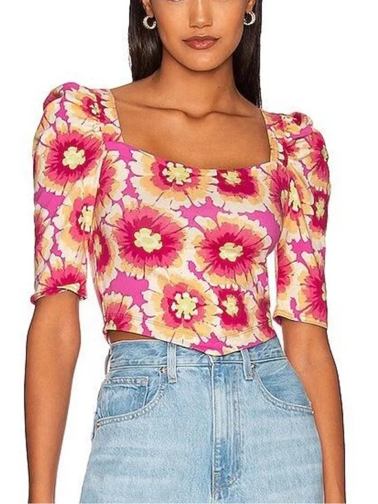 Free People Give Me More Floral Crop Top Boho Summer Festival Y2K 90s Size XS
