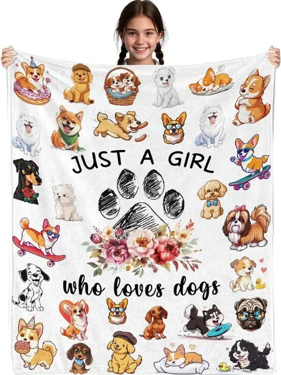 Cozy Dog Lover Blanket for Women & Kids, Perfect Gift for Dog Enthusiasts 40