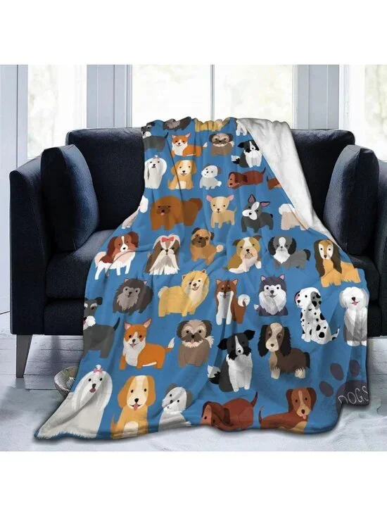 Cozy Animal Pattern Throw Blanket - Ultra Soft Fleece for Dogs & Pets, 50