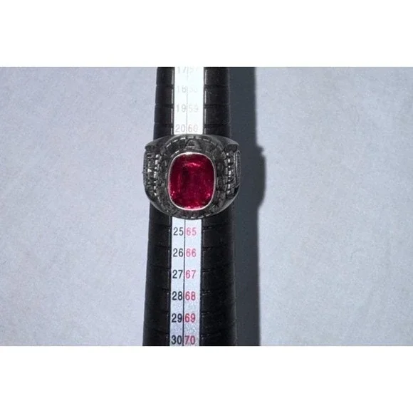 Local 652 UAW Ring-25 Years Of Service Oldsmobile Ring By Gemco Size 10 Red