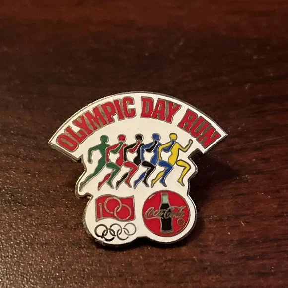 Coca-Cola Coke 1996 Centennial Olympic Day Run Lapel Hat‎ Pin