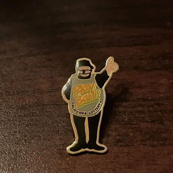 California Lottery Play Ball Umpire Lapel‎ Hat Pin