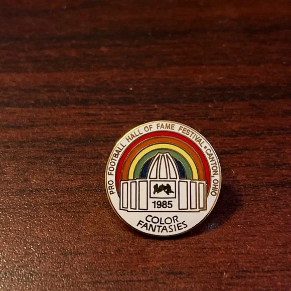Vintage 1985 Pro Football Hall Of Fame Festival “Color Fantasies” Lapel Pin‎