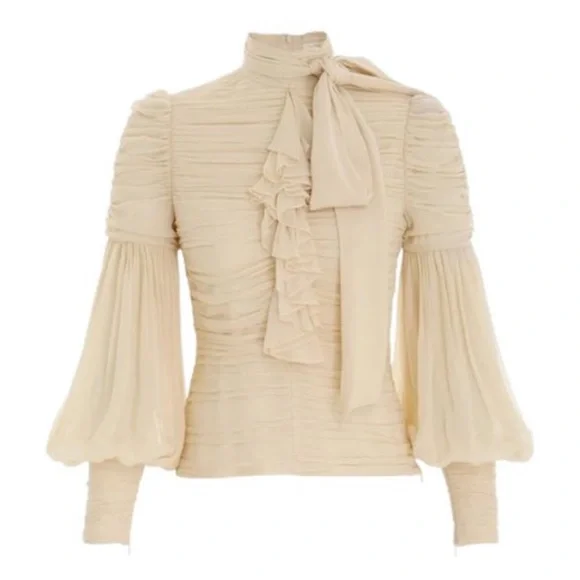NEW NWT Zimmermann Celestial Ruched Blouse