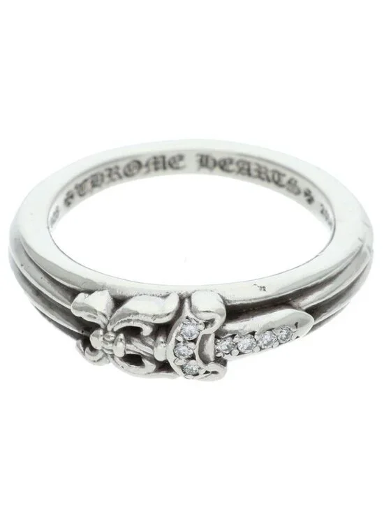 Chrome Hearts Baby P D Classic Dagger Pave Diamond Silver Ring