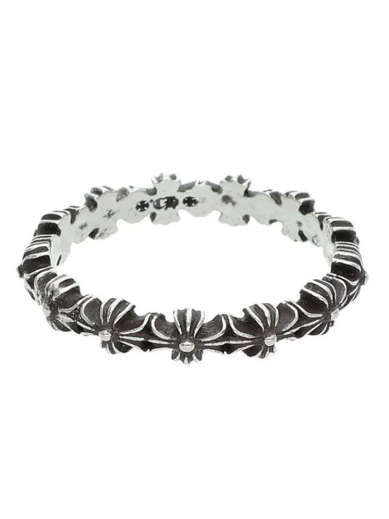 Chrome Hearts Tiny CH Pls Band Ech Plus Silver Ring