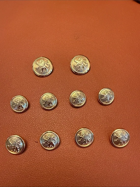 Gold Metal Button Set For Blazer