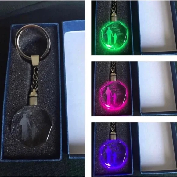 LED Crystal Keychain for Dad