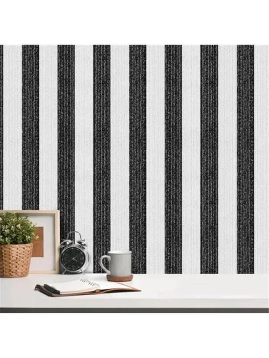 Black Stripe Peel and Stick Wallpaper 15.7