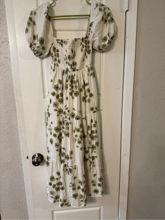 Abercrombie & Fitch Cream Off-Shoulder Midi Dress .size XXSP