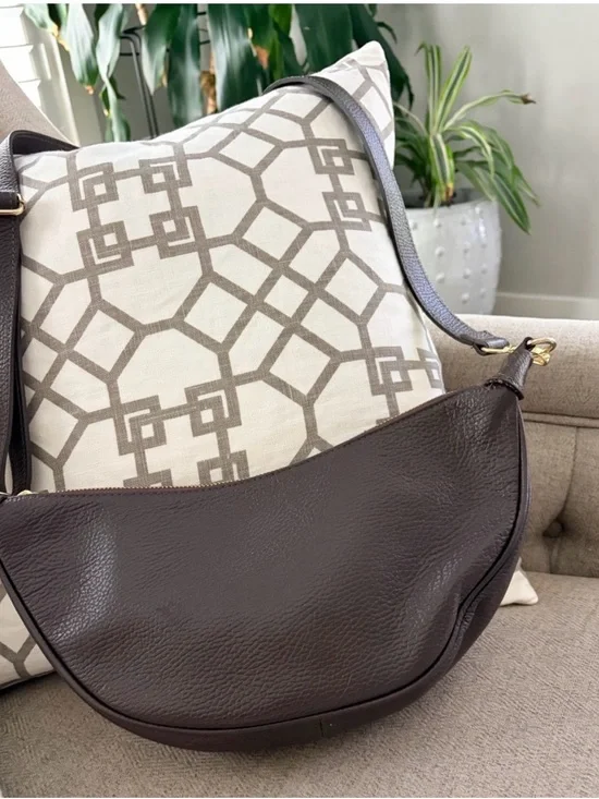 Brown Crescent Shoulder Bag - Brown