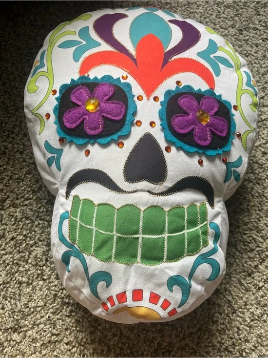 Decorative Sugar Skull Pillow