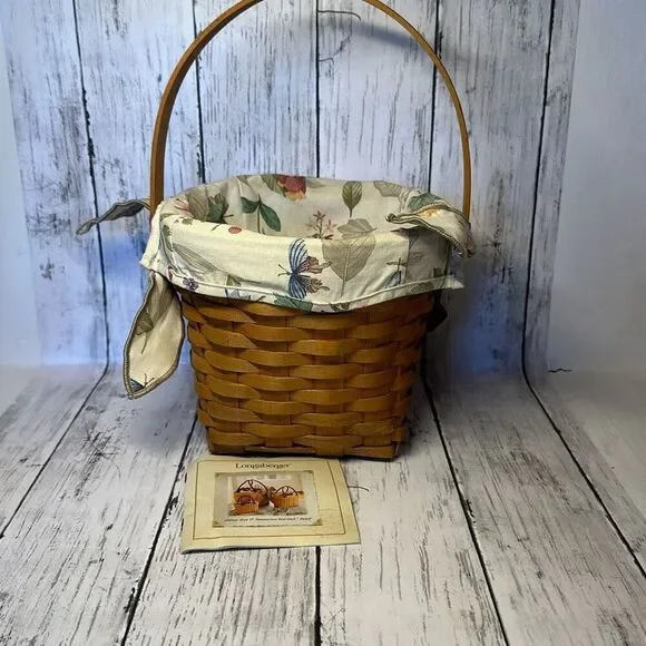 Longaberger 2000 Classic Basket Combo 7” Diameter‎ Swing Handle Liner