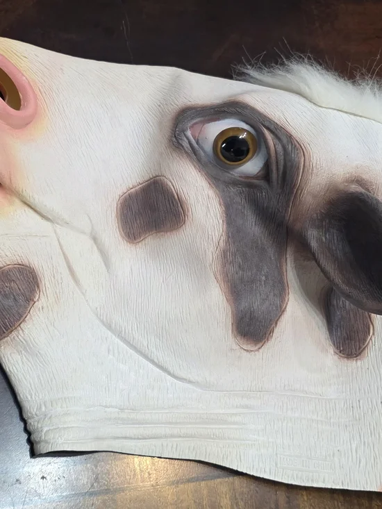 Novelty Cow Face Costume Accessory - White/Brown