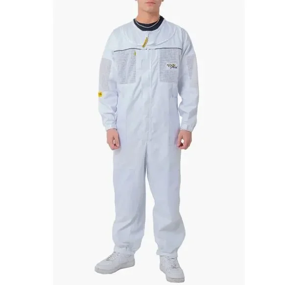 OZ ARMOUR Poly Cotton Semi Ventilated Beekeeping Suit White Size L