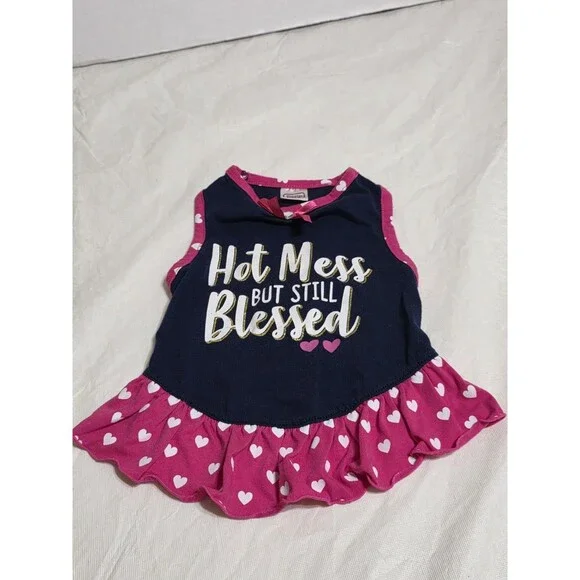 Simply Wag Hot Mess But Still Blessed Dog Dress Size Med