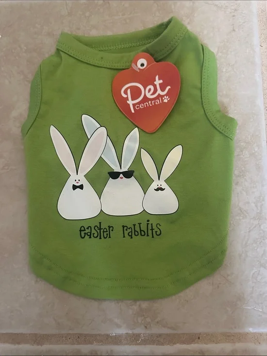 Green 'Easter Rabbits' Extra Small Pet Tank Top