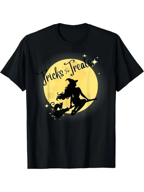 Funny I Do Tricks for Treats Graphic Tee | Cute Halloween T-Shirt for Pets