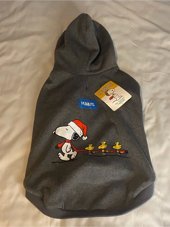 Dogs Pet Apparel Coat Peanuts Snoopy & Woodstock Pet Hoodie Size L