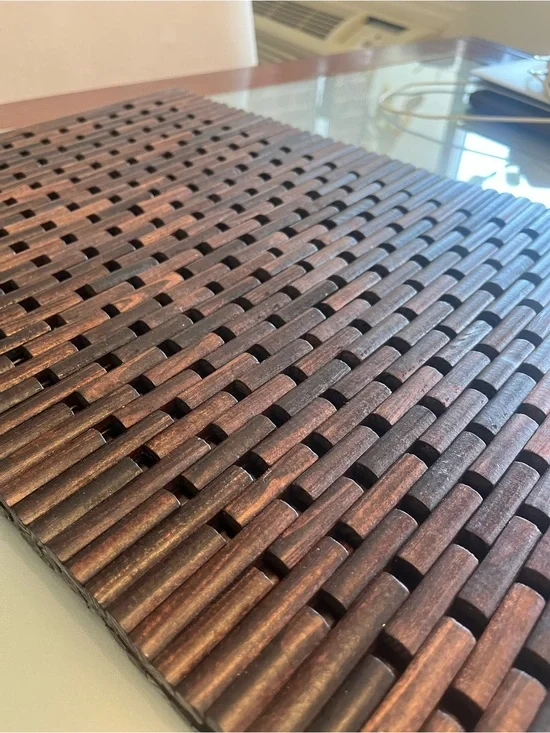 Natural Wood Placemats Set of 4 Boho Slat Table Mats