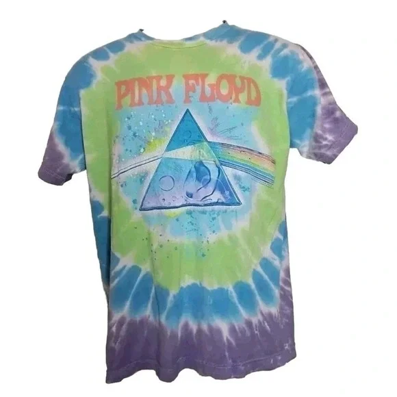 Pink Floyd T-Shirt Size M Purple Green Tye Dye Liquid‎ Blue Music Hippie Tour