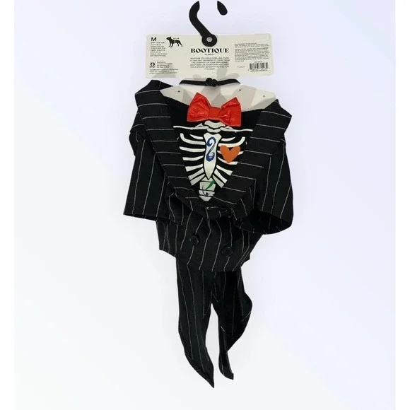 BOOTIQUE L DIA DE LOS MUERTOS PET DOG COSTUME TOP HAT SUIT 2 PC SET MEDIUM