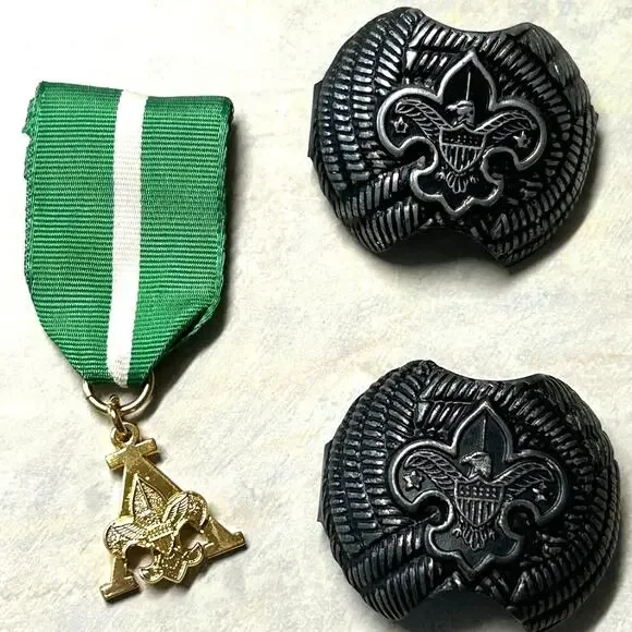 Vintage Boy‎ Scout Training Award and 2 Neckerchief Scarf Tie Memorabilia