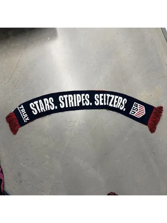 USA Soccer Truly Hard Seltzer Scarf Stars Stripes Seizers USMNT Red White Blue