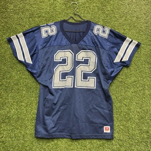Vintage 90s Dallas Cowboys Wilson Jersey Mens XL Emmitt Smith #22 NFL Blue