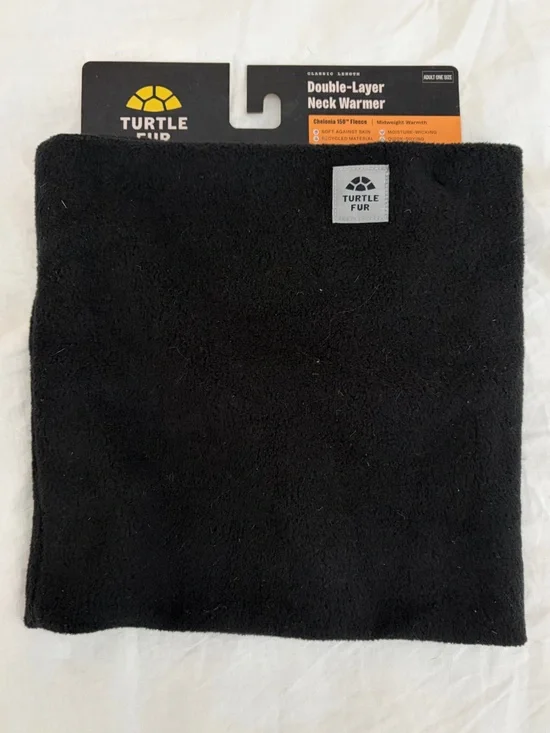 Turtle Fur Double-Layer Black Neck Warmer