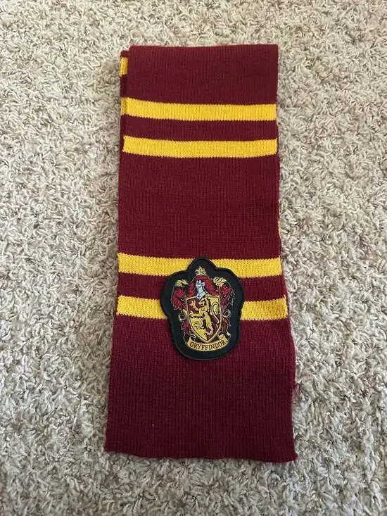 Harry Potter Gryffindor Striped Knit Scarf with House Crest Patch