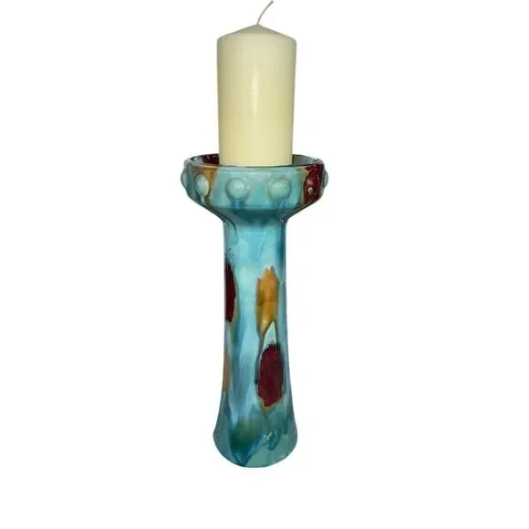 Ceramic Candlestick Holder 15 Inch Studio Art Pottery