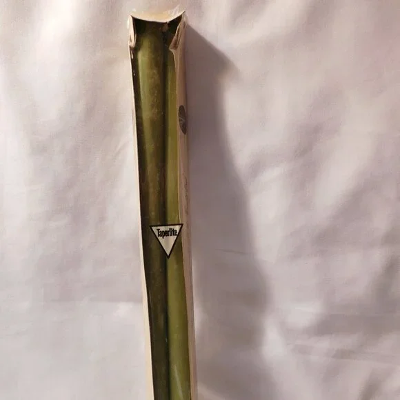Vintage Will & Baumer Taperlite 15 inch Green Candles NEW in Package