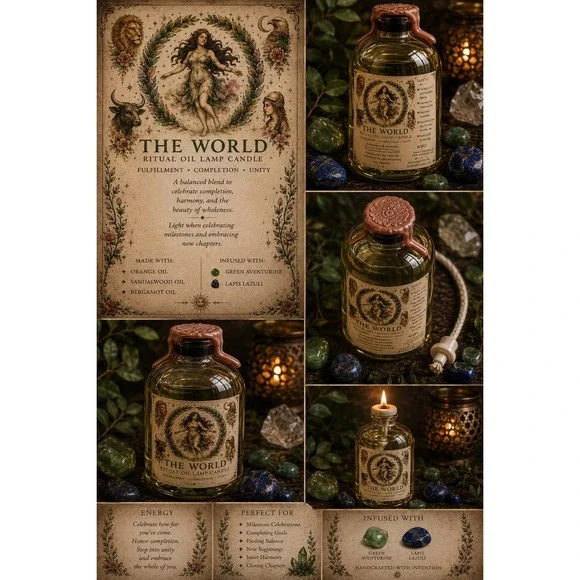 The World‎ Tarot Ritual Oil Candle