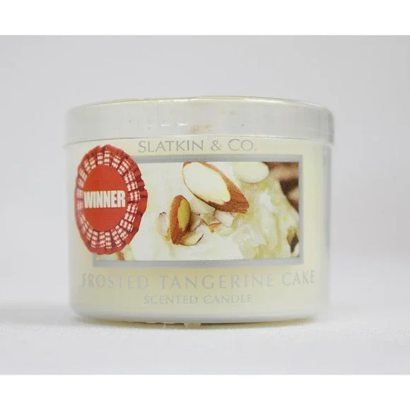 Slatkin & Co Frosted Tangerine Cake Scented Candle 1.6 oz Travel Size Sampler‎