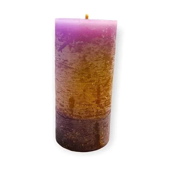Handcrafted Timber Scented Candle (Purple/Gold)‎