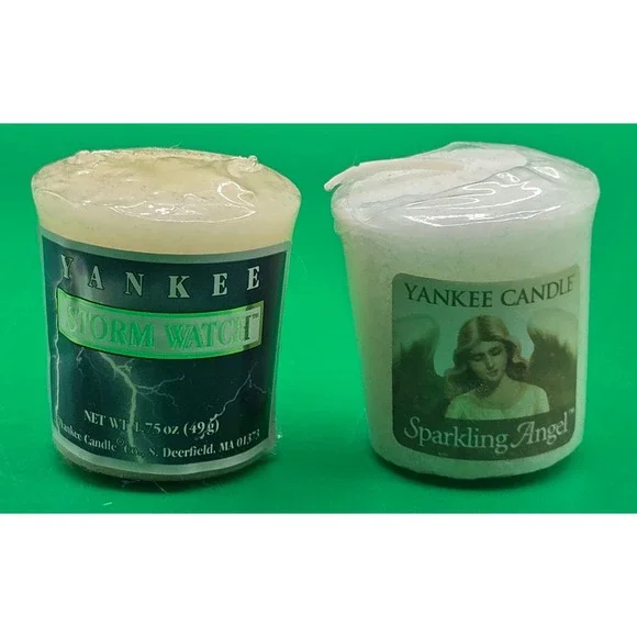 Yankee Candle Sampler Votive Lot of 2 Storm Watch and Sparkling Angel 1.75 oz