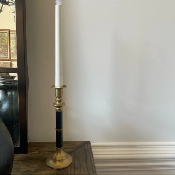 Vintage Brass  Candlestick Holder,  10”H x 3”b
