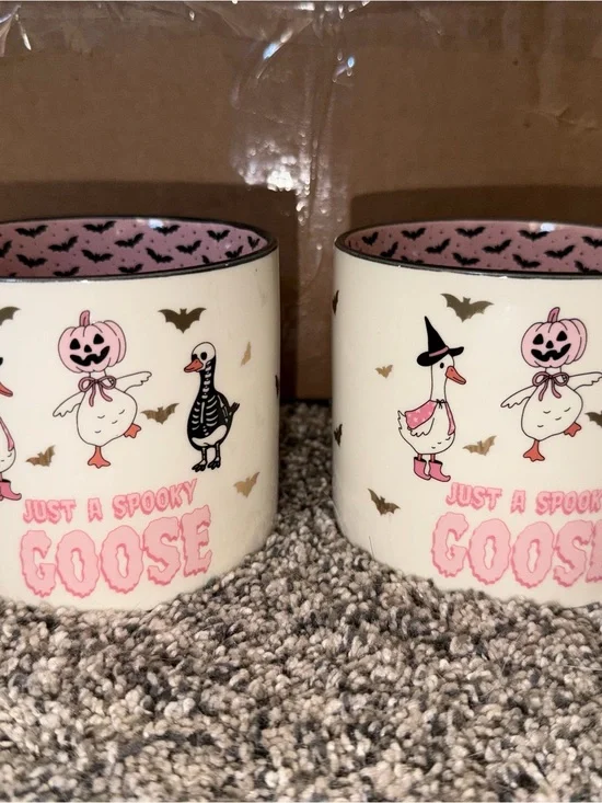 Just a Spooky Goose Halloween Ceramic Mug - Set of 2