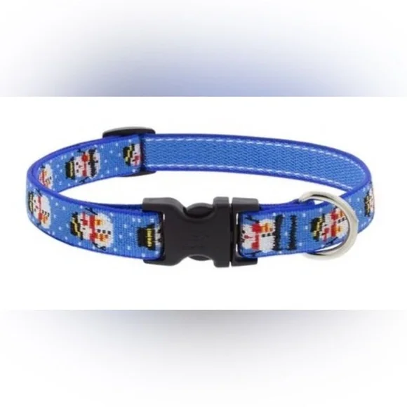 Lupine Pet Dog Collar Snowman‎ Microbatch Collar -  3/4 Inch width NWOT