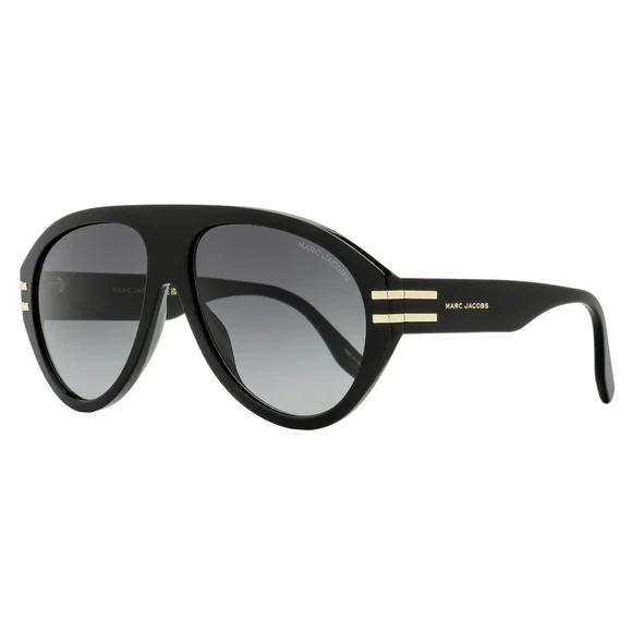 Marc Jacobs Black Sunglasses with Gray Gradient Lenses and Gold Accents