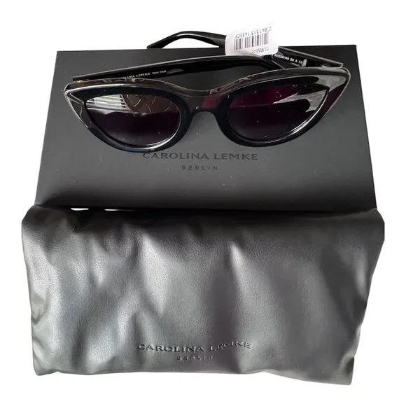Carolina Lemke Berlin Designer Sunglasses Cat Eye Shape With Case New