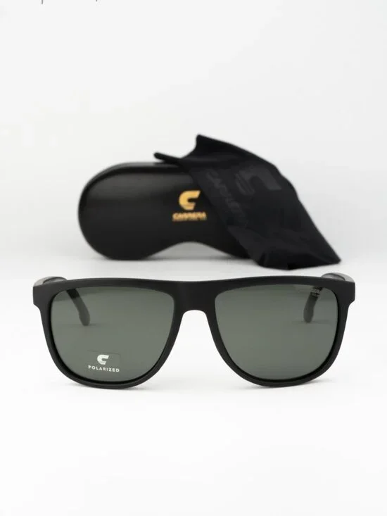Carrera Men Sunglasses Black Green Polarized Square CARRERA 8059/S 0003 UC NEW